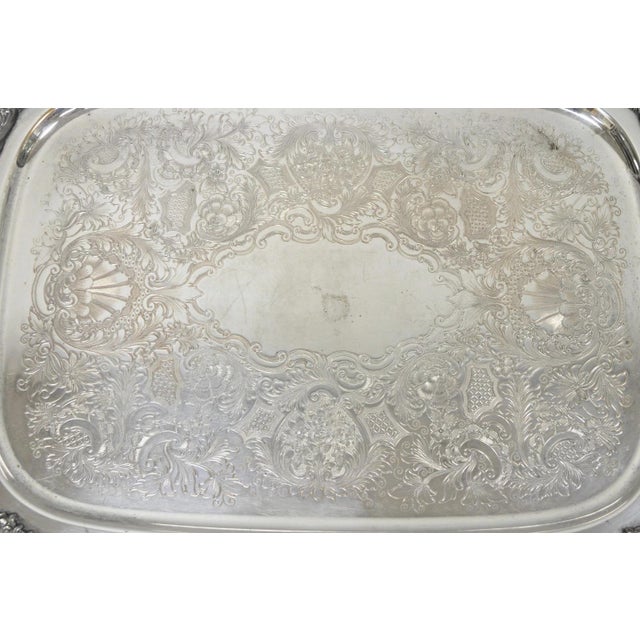 Rogers Bros. Vintage 1847 Rogers Bros Heritage 9492 Large Silver Plated Serving Platter Tray For Sale - Image 4 of 14