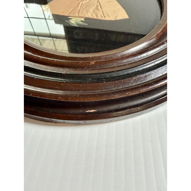 Wood Antique Vintage Oval Deep Wood Picture Frame With Textile Girl Art 12x14” (8x10) For Sale - Image 7 of 9