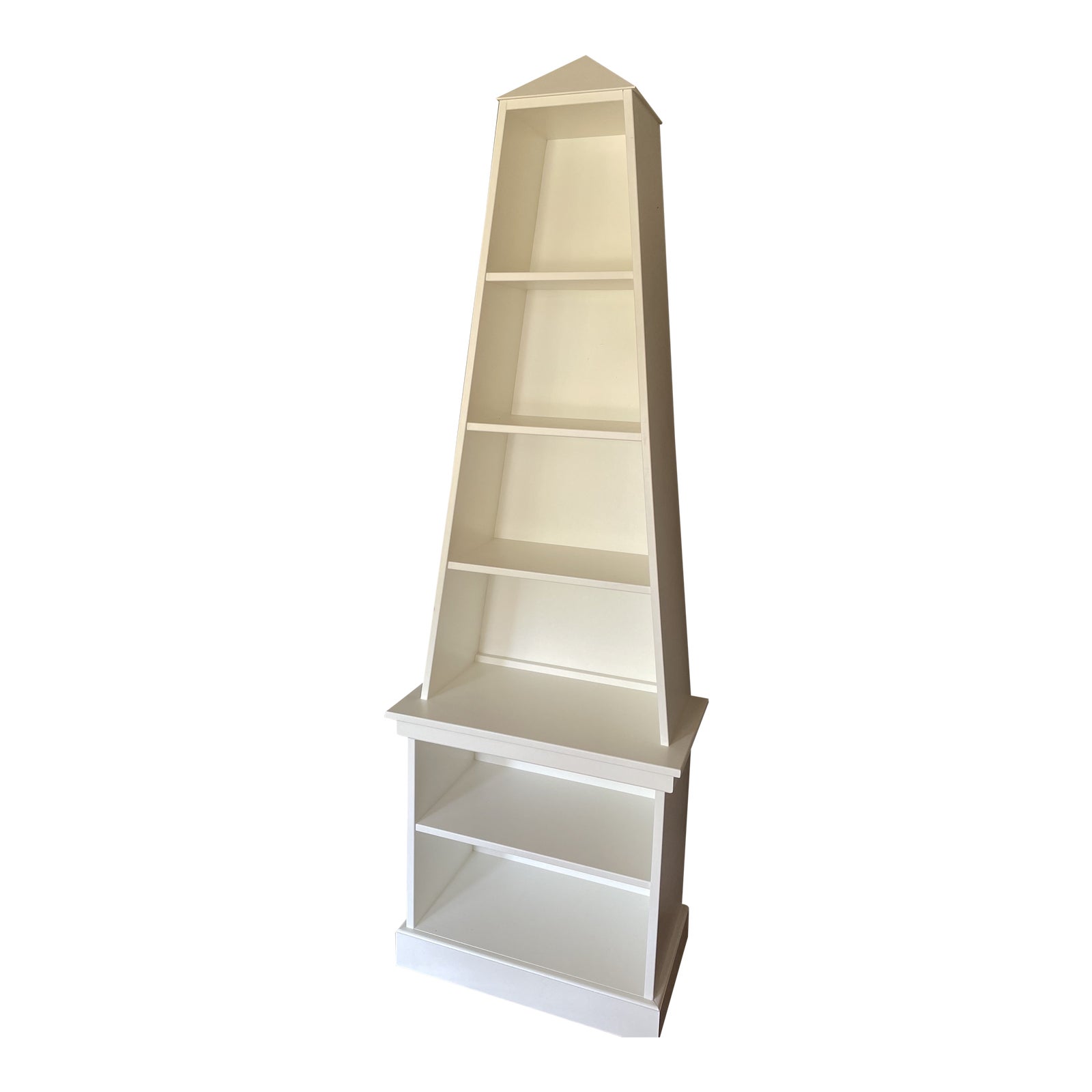 Irwin and Lane Obelisk Bookcase Etagere With Pyramid Top | Chairish