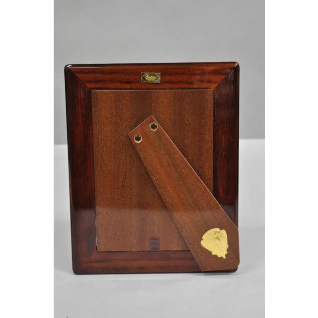 Late 20th Century Vintage Gucci Italy Brushed Silver Gold Double G Monogram Photo Picture Frame For Sale - Image 5 of 12