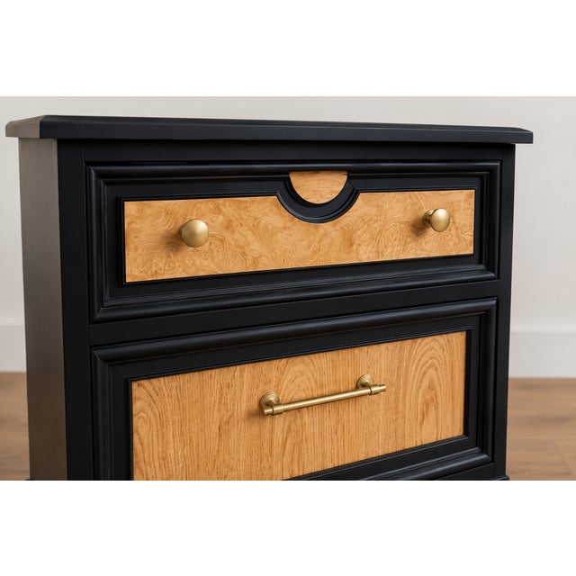 Elevate your bedroom with this beautifully refinished pair of vintage Thomasville nightstands. Featuring a sophisticated...