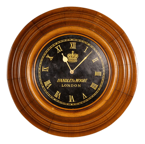 Antique English Oak Mounted Wall Clock, 1890s