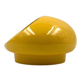 Space Age Yellow Ceramic Ashtray, Viba Italy 1970s For Sale