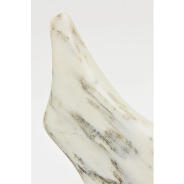 Vintage Carrara Marble and Black Resin Abstract Sculpture, 1980's For Sale - Image 4 of 11