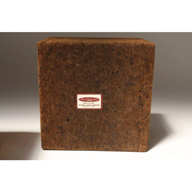 1960s Vintage Cork Ice Bucket With Milk Glass Insert by Mort Marton - Unused With Box For Sale - Image 5 of 12