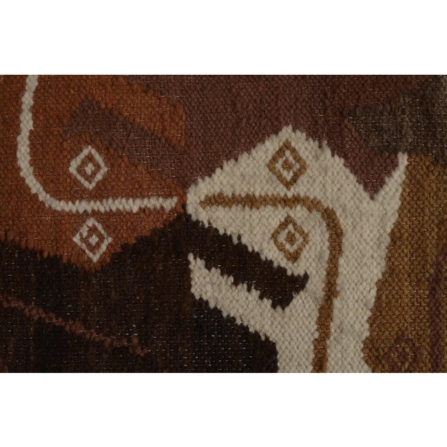 Vintage Modernist South American Geometric Lizards Tessellation Wool Tapestry For Sale - Image 9 of 10