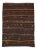 Vintage Brown & Orange Striped Kilim Rug-7'3'x10'2" For Sale