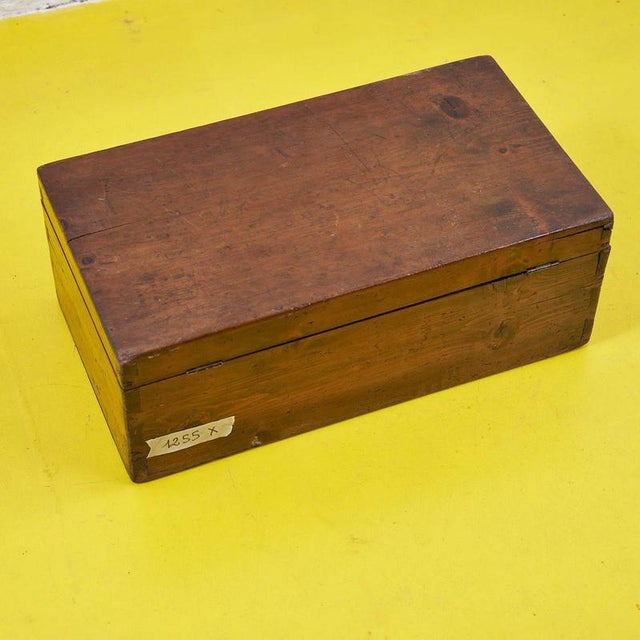 Brown Antique Wooden Box with Dividers For Sale - Image 8 of 9