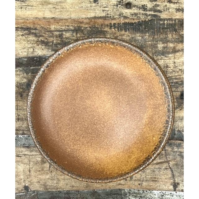 Sienna Vintage MCM Glazed Ceramic Salad Plates - Set of 10 For Sale - Image 8 of 12