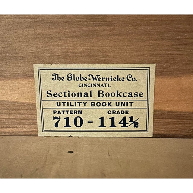 Wood Globe-Wernicke 5 Stackable Quarter-Sawn Oak Barrister Bookcase With Glass Rollup Shelves For Sale - Image 7 of 7