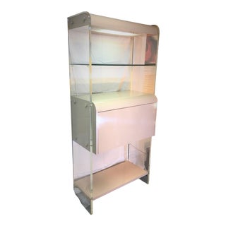 Mid-Century Modern Lighted Lucite Bar Cabinet For Sale