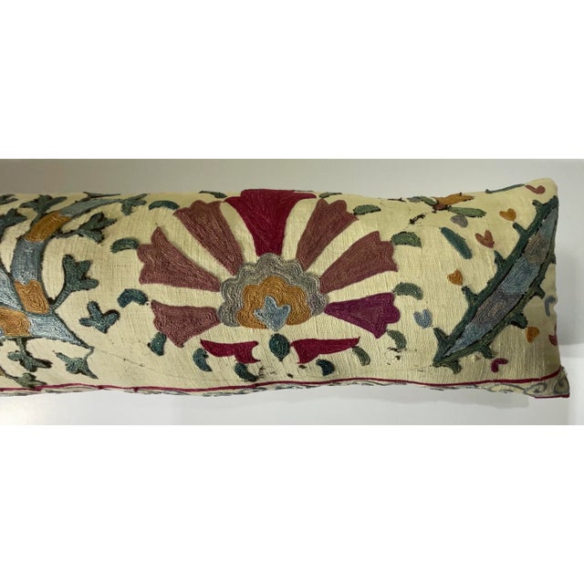 Asian Antique Antique Hand-Embroidered Suzani Pillow - a Piece of Art For Sale - Image 3 of 12