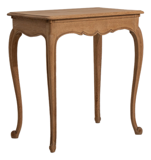 French Louis XV Oak Side Table with Curved Legs, 20th Century