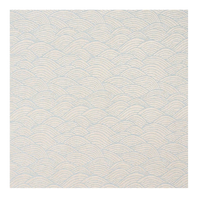 Sample - Schumacher Symphony Scallop Fabric In Sky For Sale