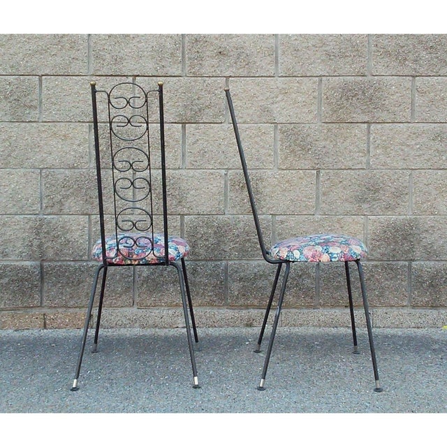 Mid-Century Modern Mid-Century Spanish Revival Iron High Back Chairs Attributed to Arthur Umanoff For Sale - Image 3 of 7