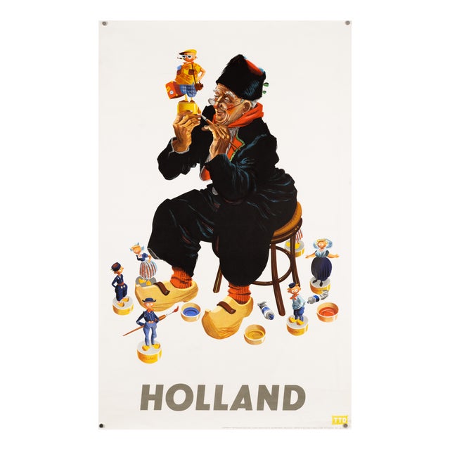 Holland Original Travel Poster by Arnold J. Molenaar, 1950s For Sale