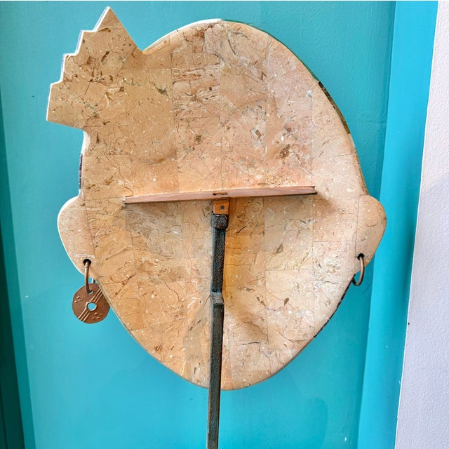 1980s Vintage Joseph De Castro Style Tessellated Stone Face Mask Sculpture For Sale - Image 5 of 11