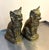 1960s-70s large heavy solid brass kitten bookends. Excellent condition.