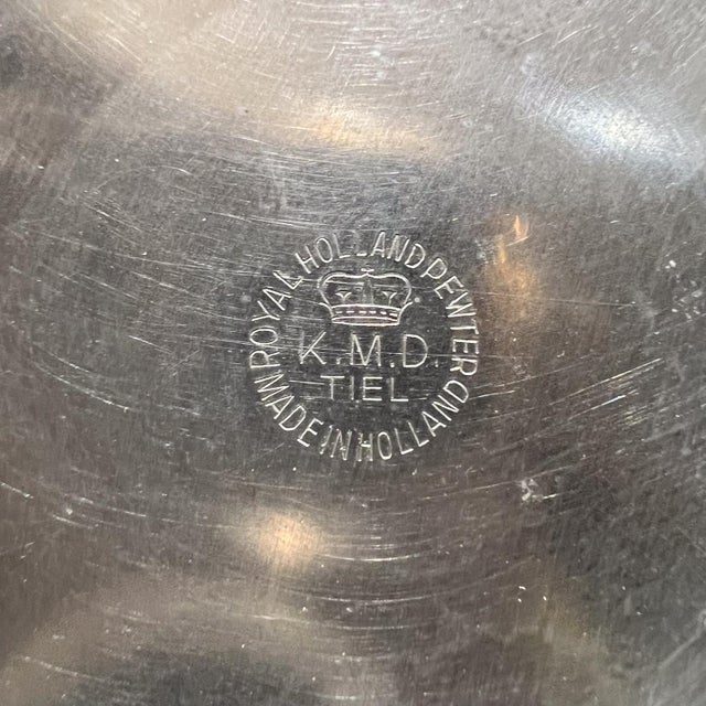 Silver 1950s Royal Holland Sculptural Pewter Carafe Coffee Pot Kmd For Sale - Image 8 of 9