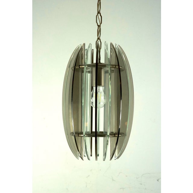 Mid-Century Italian Fume and Clear Thick Glass Chandelier by Veca, Italy, 1960s For Sale - Image 9 of 10