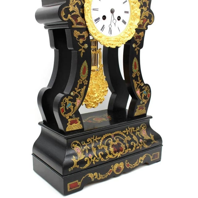Metal 19th-Century French Pendulum Clock For Sale - Image 7 of 11