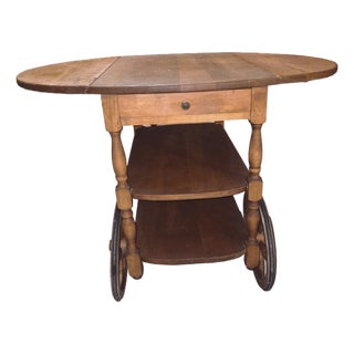 1960s Drop Leaf Tea Cart For Sale