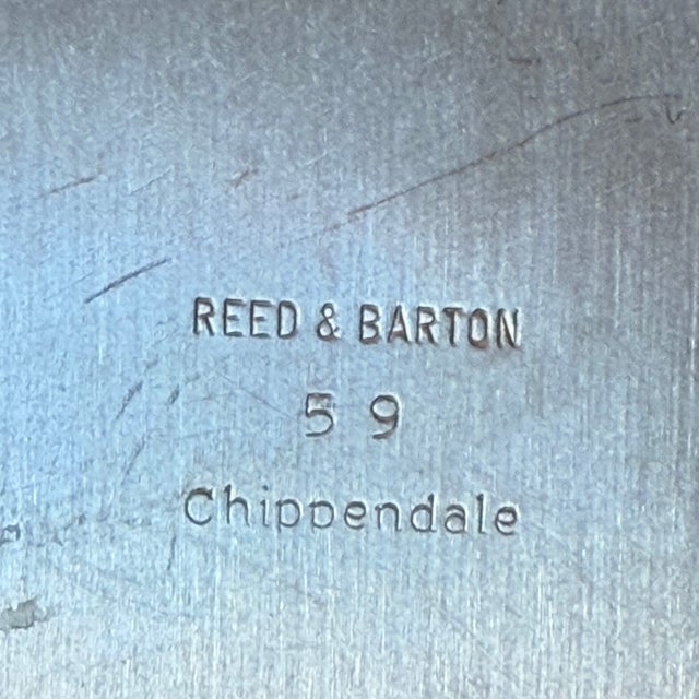 Vintage Reed & Barton Chippendale Silver Plate Floral Serving Tray 14” For Sale - Image 10 of 14
