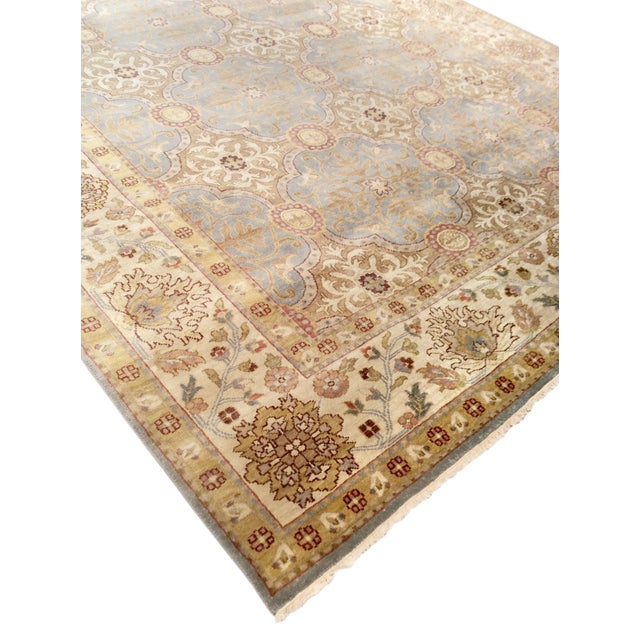 Modern Pasargad Home Melody L. Blue Wool Area Rug- 6' 1" X 8' 9" For Sale - Image 3 of 4