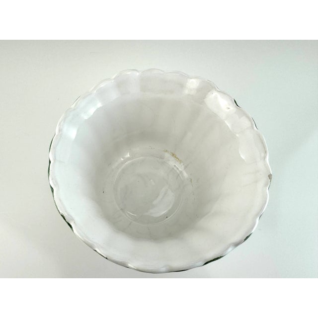 Vintage Italian Hand-Painted Scalloped Floral Pottery Planter For Sale - Image 10 of 12