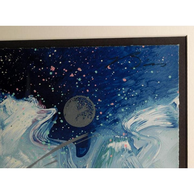 1990s Earl Biss "War Flag on Broken Water" Hand Signed Landscape Framed Make an Offer For Sale - Image 5 of 5