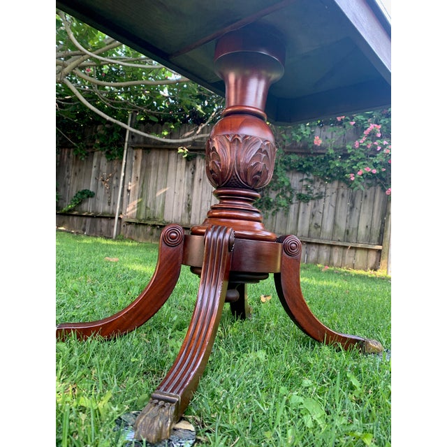 Antique Duncan Phyfe Style English Mahogany Pedestal Game Table Chairish