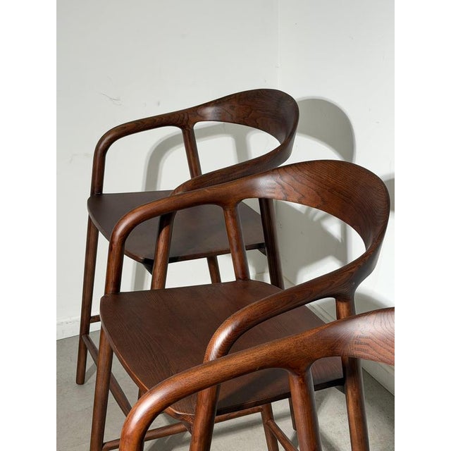 Kobe Bar Chair in Walnut Finish For Sale - Image 6 of 13