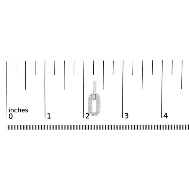 Early 21st Century 10K White Gold 1/2 Cttw Lab Grown Diamond Dangling Paperclip Drop Earrings For Sale - Image 5 of 5