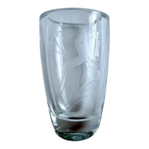 Vintage Art Deco Leaping Gazelle Crystal Vase