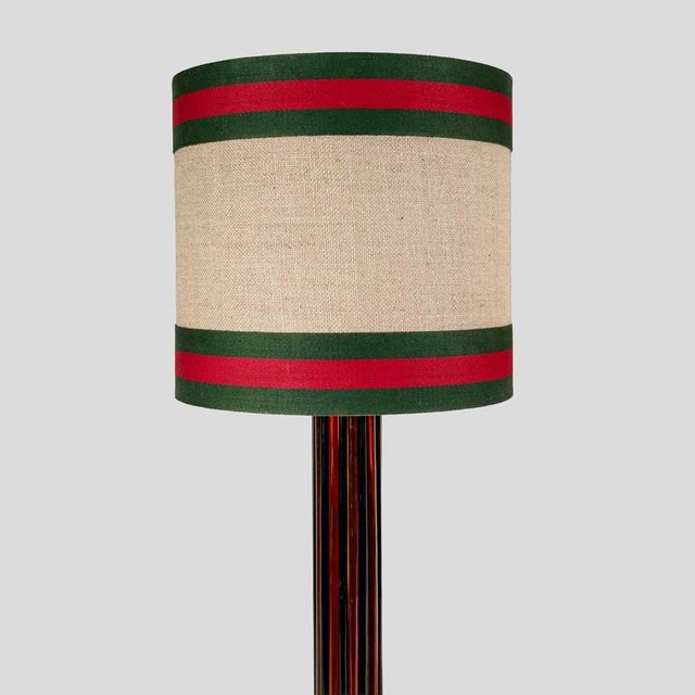 Brass and Metal Table Lamps with Murano Glass Rods, 1970s, Set of 2 For Sale - Image 10 of 12