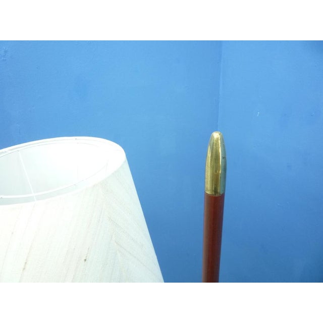 Metal Brass and Teak Floor Lamp by Florian Schulz, 1950s For Sale - Image 7 of 16