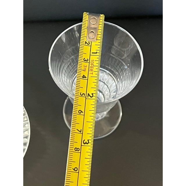 1980s Lalique France Crystal Bourgeil Art Deco Aperitif Glass & Butter Pat For Sale In Atlanta - Image 6 of 7