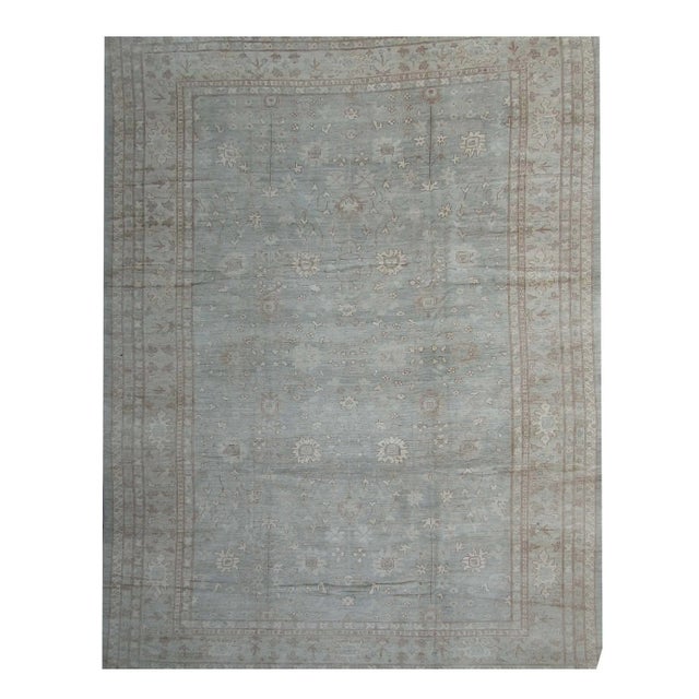 Hand Knotted Oushak Rug - 15'2" X 22'6" For Sale - Image 4 of 5