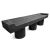Vintage Black Three Pillar Slab Bench For Sale - Image 4 of 9