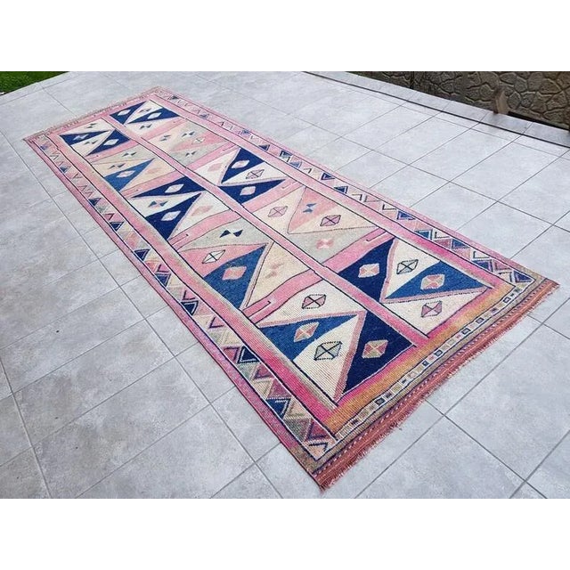 Textile 1960s Large Cream Runner, Oversize Runner Rug, Oushak Runner Rug, Farmhouse Decor For Sale - Image 7 of 7