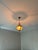 Glass 1960s French Brass & Etched Glass Bowl Pendant Light - Restored For Sale - Image 7 of 18
