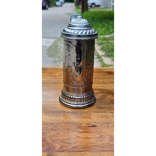 Chrome Vintage Silver-Plated Pitcher & Tankard Set - Mid-Century Modern Barware or Tea Service For Sale - Image 8 of 18