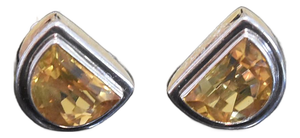 Lori Bonn Sterling Silver Citrine Clip on Earrings, Pair
