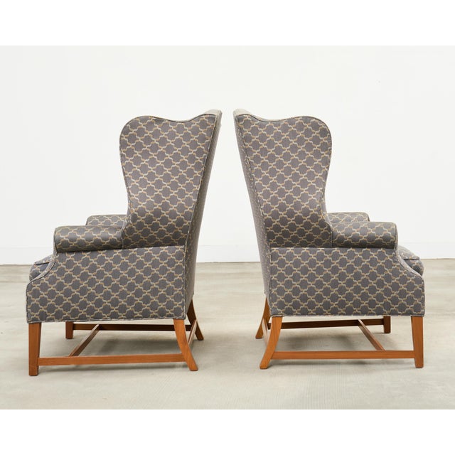 Pair of Midcentury English Georgian Style Wingback Chairs For Sale In Sacramento - Image 6 of 17