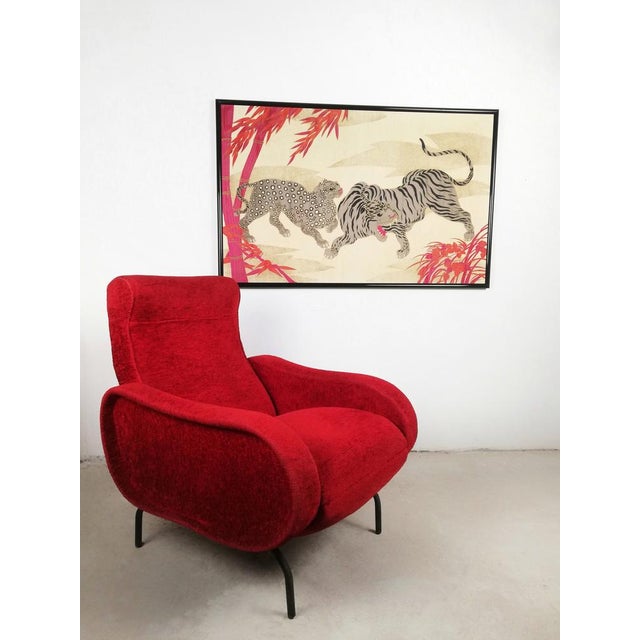 Mid-Century Modern Large Silk Wall Tapestry Depicting a Tiger and a Cheetah by Fabbriziani & Calandra, Italy, 1970s For Sale - Image 3 of 18