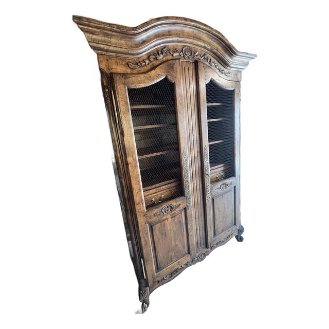 Guy Chaddock Almont Collection French Provincial Armoire | Chicken Wire Doors | Brass Hardware | 7ft | Late 20th C.” For Sale