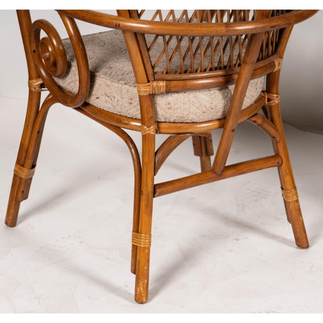 1970s A Rattan and Bamboo Breakfast Table and Two Chairs For Sale - Image 9 of 12