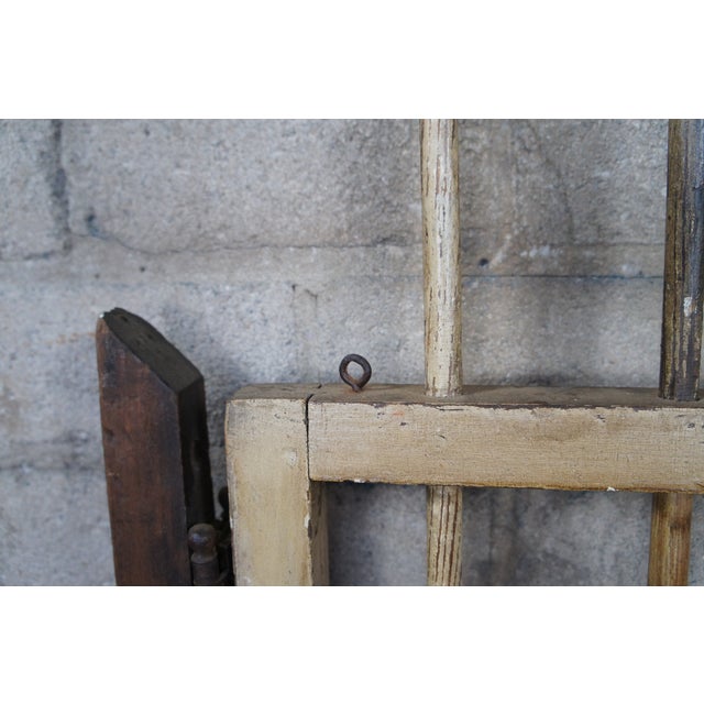 Wood Vintage Victorian Ball & Stick Oak Fence Gate Door Architectural Salvage For Sale - Image 7 of 11