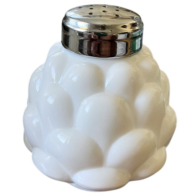 Glass 1940s White Milk Glass Artichoke-Form Salt & Pepper Shakers - Pair For Sale - Image 7 of 9