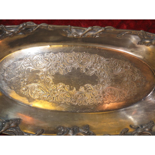 Dish Bowl Silverplate Derby Sliver Co. Art Nouveau Flowers Engraved For Sale - Image 10 of 16